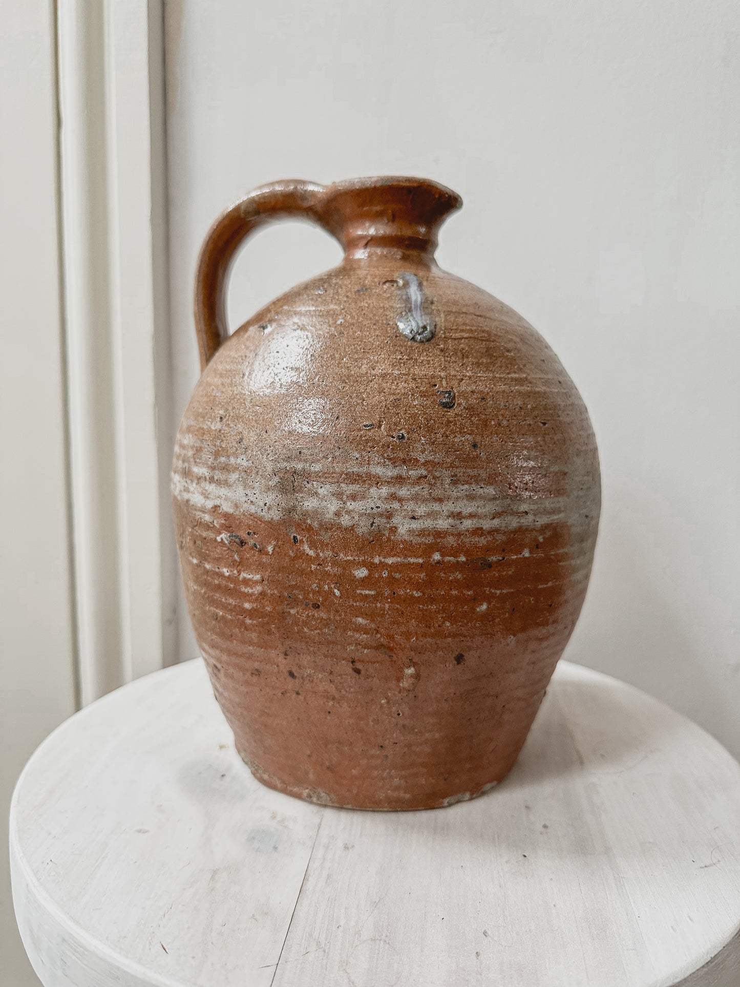 Antique french earthenware jug - med