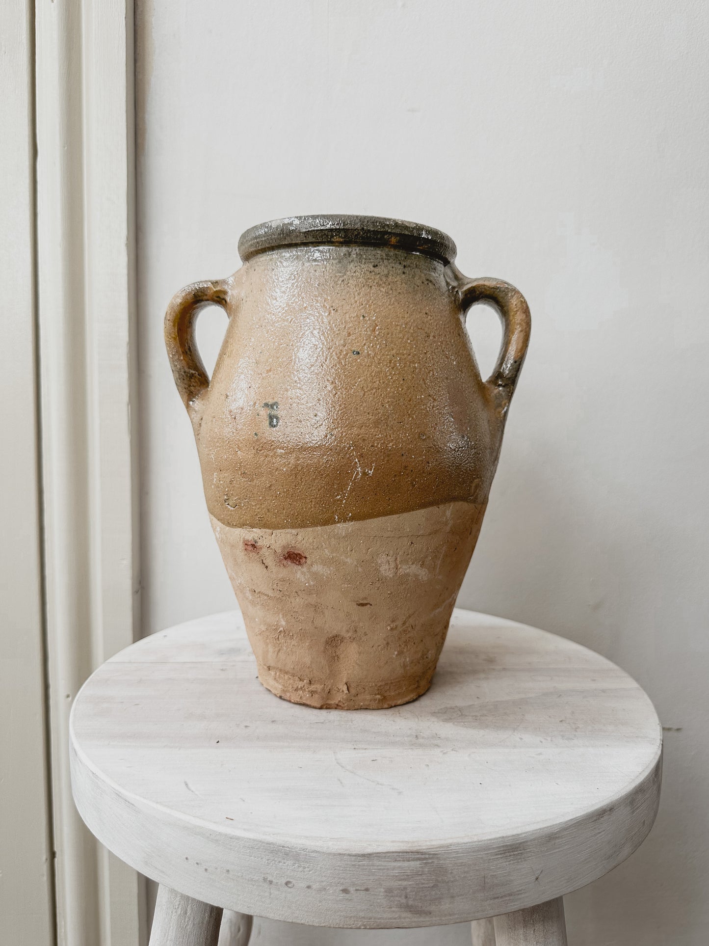 Half glazed antique pot