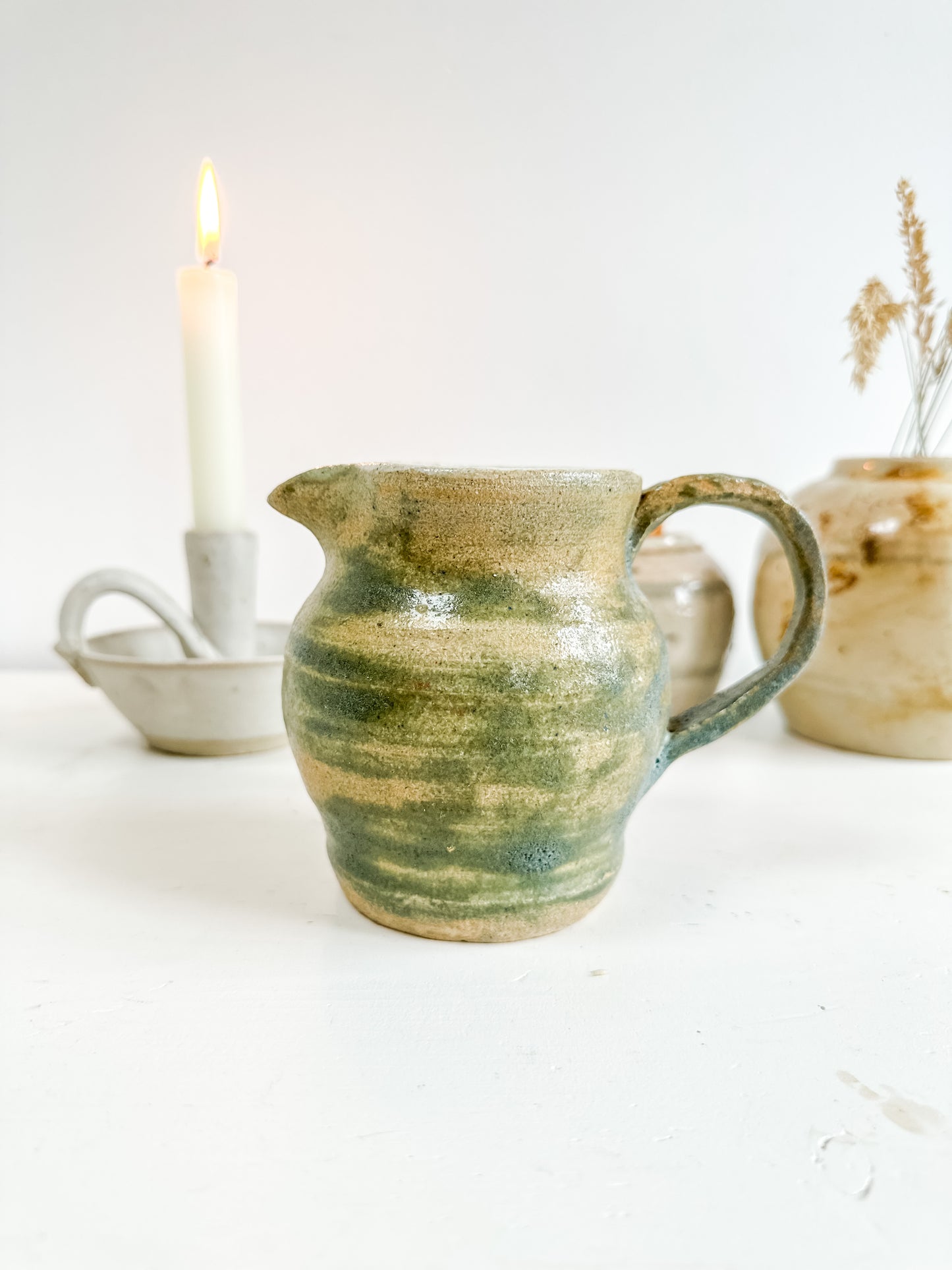 Rustic handmade studio pottery creamer