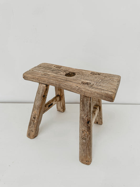 Antique elm engineers stool