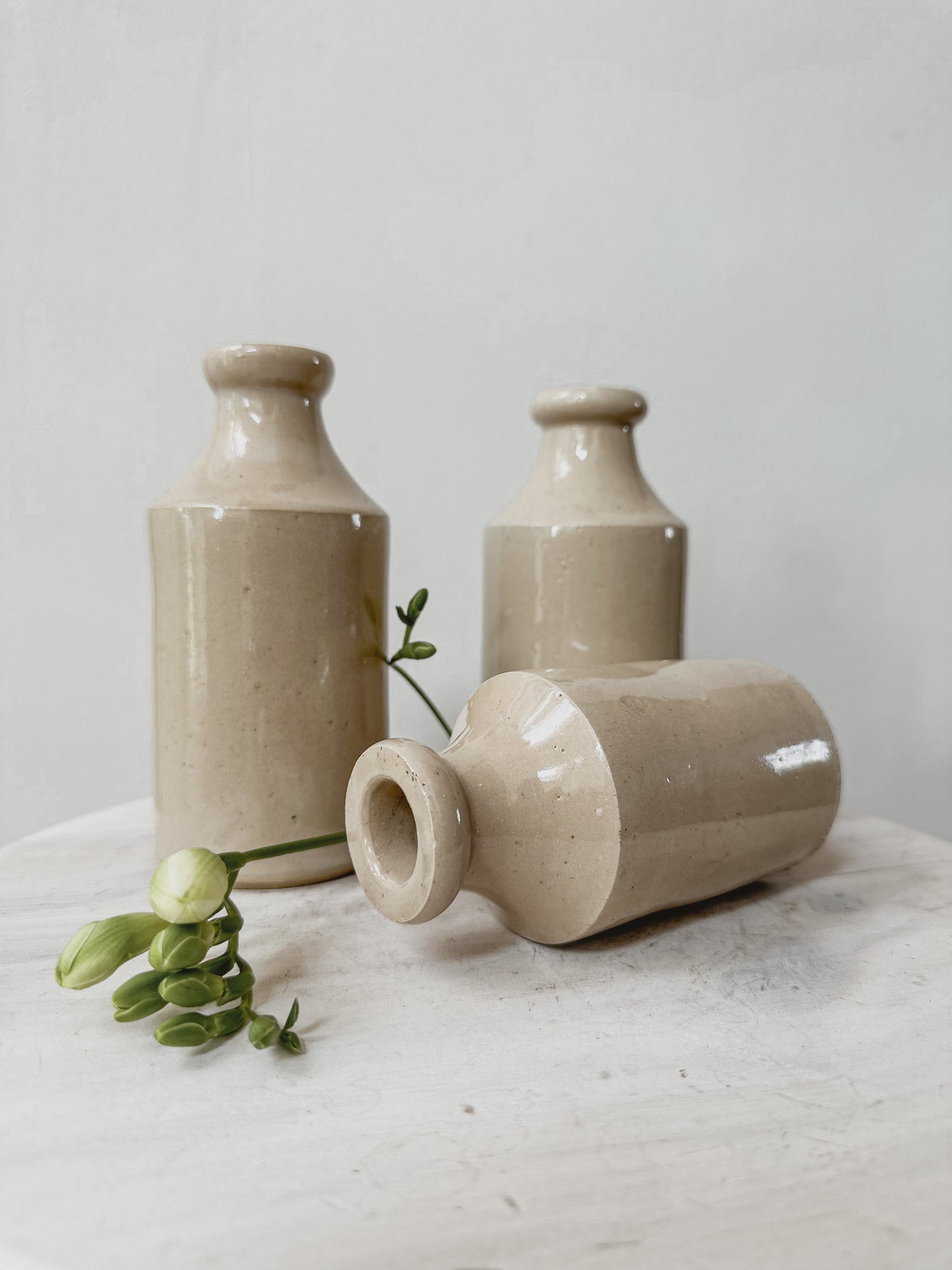 Set of three vintage stoneware bottles - set 2