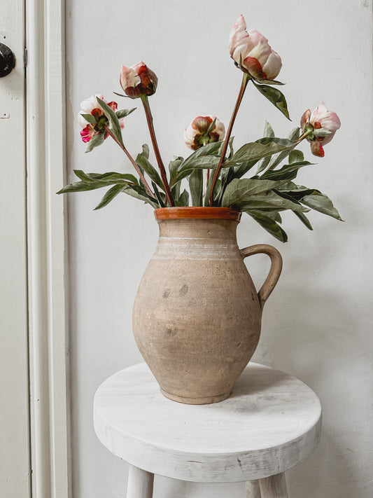 Vintage Hungarian terracotta earthenware jug