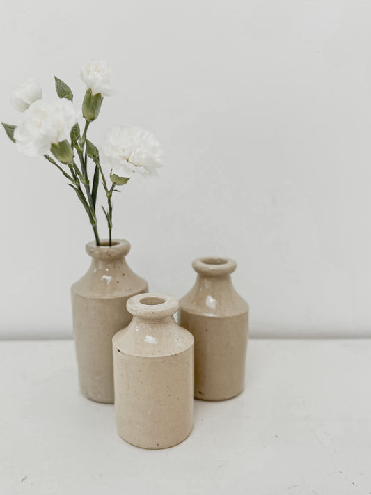 Set of three vintage stoneware bottles (set A)