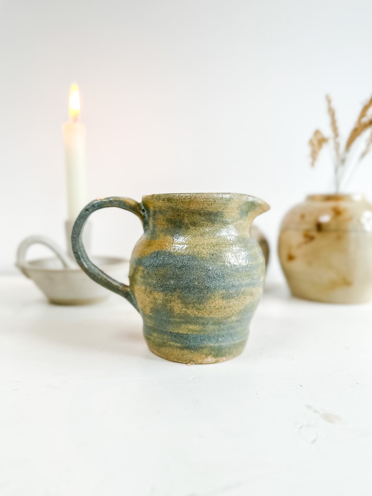 Rustic handmade studio pottery creamer