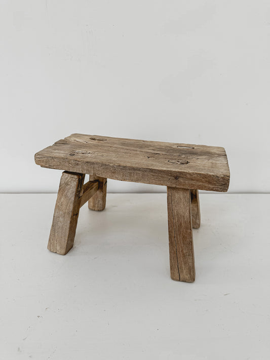 Antique elm stool / footstool