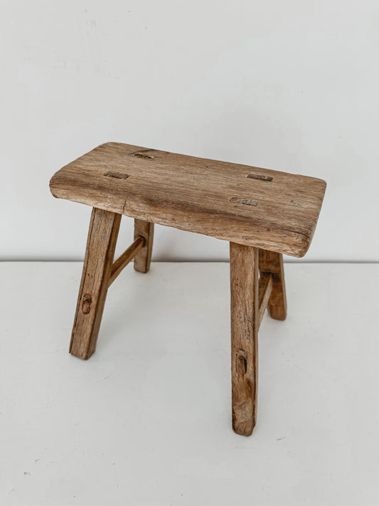 Antique elm stool