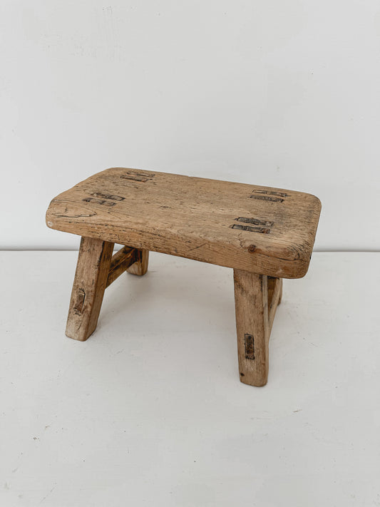 Antique elm stool / footstool